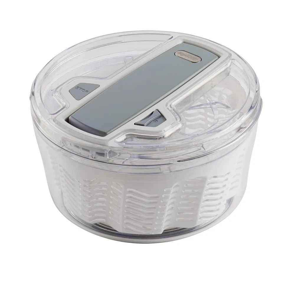 Zyliss Swift Dry Salad Spinner, Large 6L Capacity, Plastic, White, Unique AquaVe