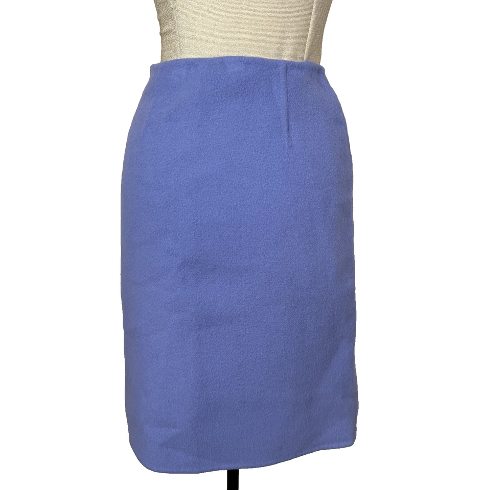 Ralph Lauren Collection Pencil Skirt Womens 6 Purple Wool Angora Cashmere READ - Image 2 of 4