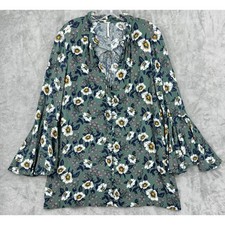 Free People Dress Womens Small Floral Magic Bell Sleeve Tie Cottage Western Boho