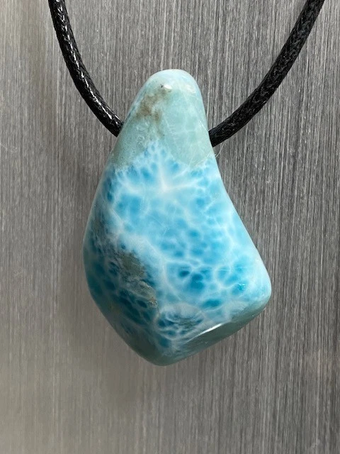 Larimar Freeform Anhänger gebohrt Heilstein Atlantisstein TOP Qualität - Bild 3 von 4