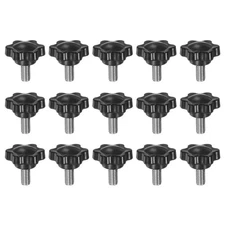 15pcs Star Knobs M6 x 12mm 304 Stainless Steel Stud 25mm 6-Star Head Thumb Screw
