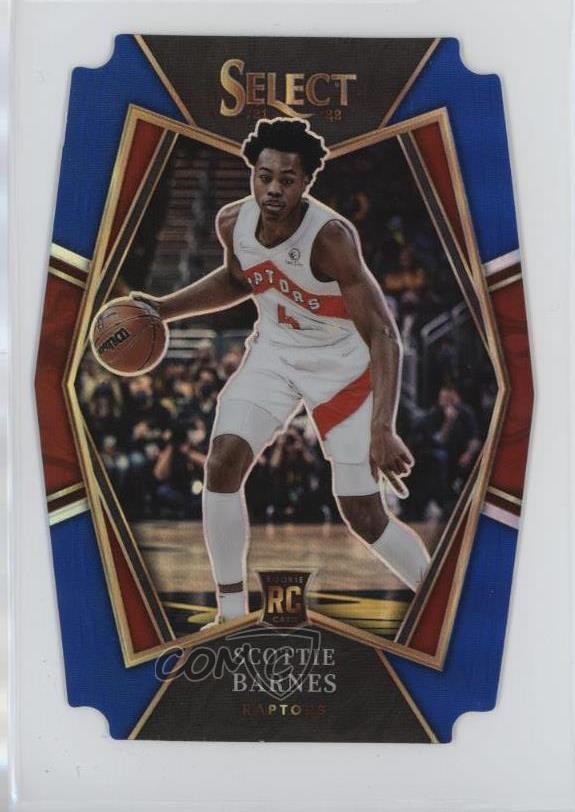 2021-22 Panini Select Premier Level Blue Prizm Die-Cut 2/249 Scottie Barnes 02ez