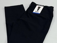 Hilary Radley Women's Mid Rise Slim Leg Built-in Tummy Control Pants, Black, L