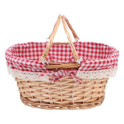 Großer Picknickkorb Aus Weide Kleiner Outdoor -Korb Rattan Gewebter