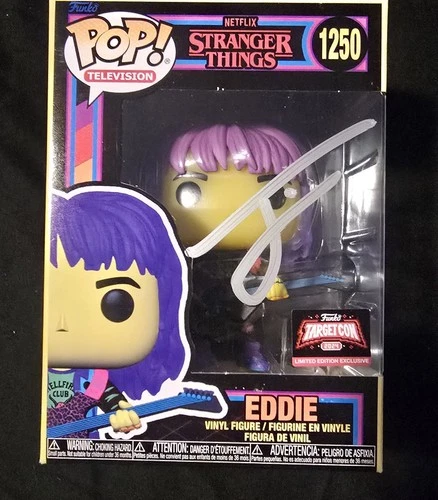 Eddie Munson Stranger Things Blacklight Signed Funko Pop #1250