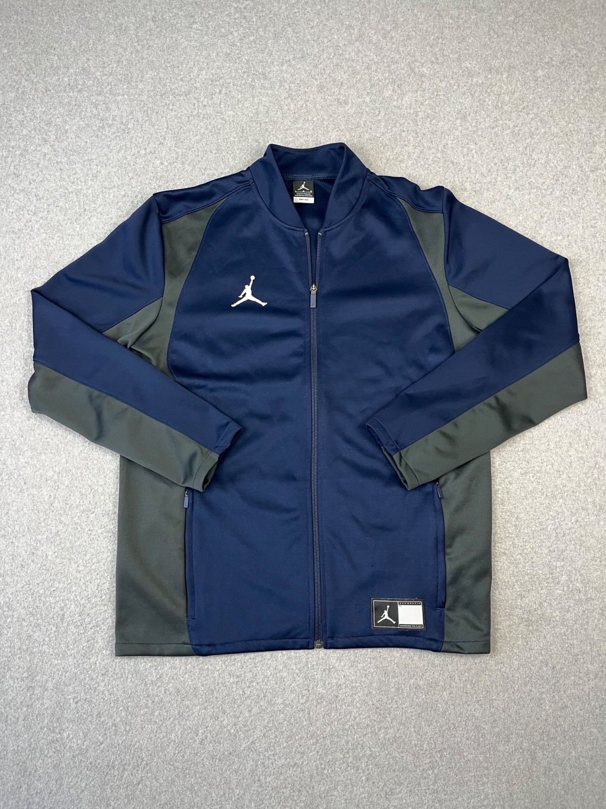 SACAI X NIKE Nike Jordan Flight Track Jacket Uomo L Navy Jumpan Maglia Full Zip Allenamento