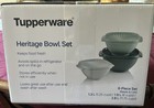 Tupperware Heritage green bowl 6 pc set 3 bowls + 3 lids food storage NEW SEALED — photo 2
