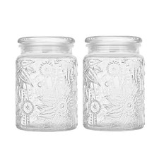 Glass Storage Jars With Airtight Lid, 23.7oz Canister For Kitchen Counter wit...