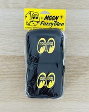 MOONEYES Moon Fuzzy Dice Black Yellow MG878 JDM Car Interior Accessory Japan