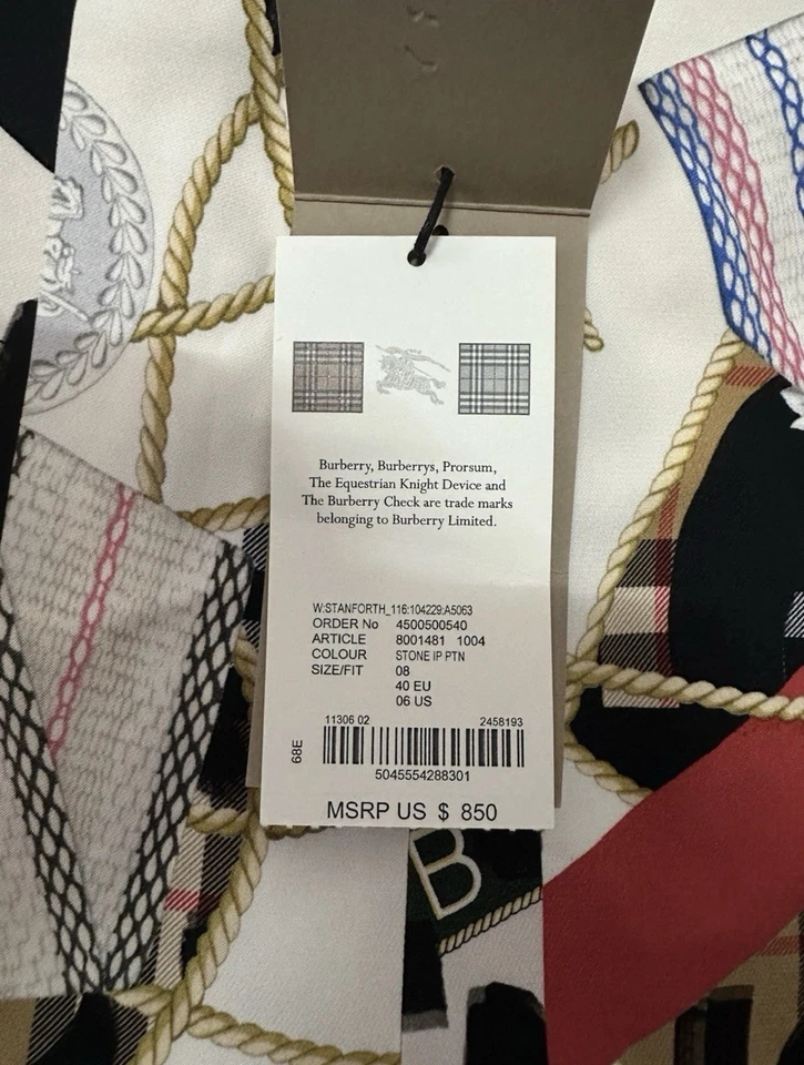 BURBERRY Graffiti Archivo Bufanda Panel Estampado Lana Mini Falda Talla 8 EE. UU. Nuevo Foto 3 de 4