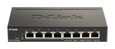D-Link DGS-1100-08PV2 8-Port L2 PoE EasySmart Gigabit Switch Silber/Schwarz NEU