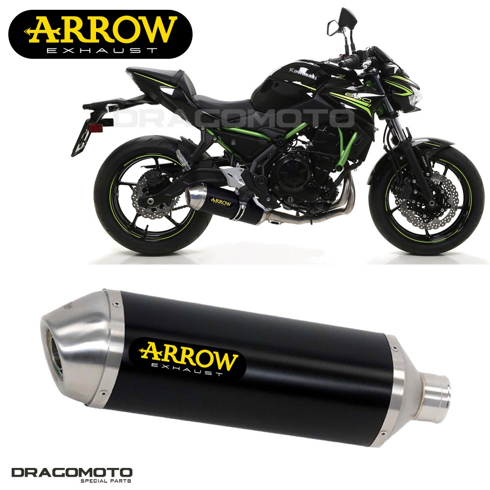 Silencieux ARROW Race-Tech en aluminium noir haut de gamme pour Kawasaki Z650