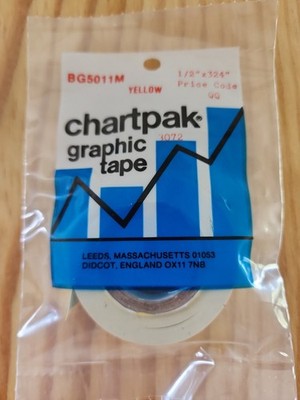 Chartpak Graphic Art Tape, 1/2 W x  324 Inches, Yellow  BG5011M