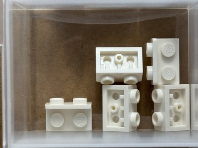 LEGO Parts - White Bracket 1 x 2 - 1 x 2 Inverted - No 99780 - QTY 5