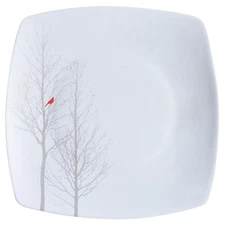 222 Fifth Winter Cardinal Square Dinner Plate 8557696