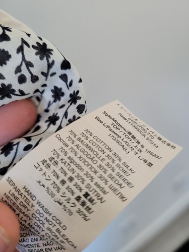 Tory Burch Silk Cotton Blouse Floral Boxy Oversized Summer Lightweight Large - Picture 10 of 10