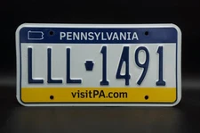Expired Pennsylvania License Plate # LLL- 1491
