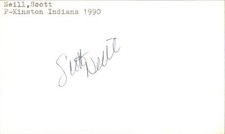 Scott Neill Signed 3x5 Index Card Cut Indians Autograph Den