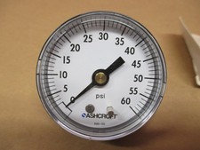 20W1005PH 02B ASHCROFT 0-60 PSI PRESSURE GAUGE 1/4" NPT
