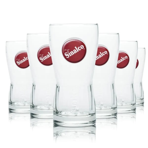 6X Sinalco Glas 0,2L Becher | Relief Kontur GläSer Limo Softdrink Gastro Geeicht-image