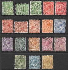 GB King George V 1924/26, Block Cypher, Set of 12 + extras. Used (listed) [1]