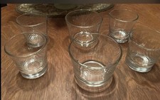 Joli lot de 6 bougeoirs votifs en verre ~motif points ~ deux tailles
