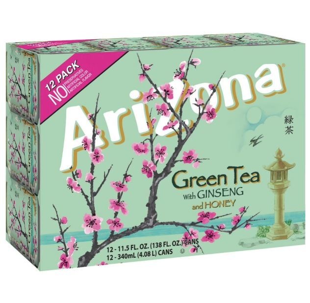 Arizona Green Tea with Ginseng and Honey, 11.5 Fl Oz Cans (12-Pack)