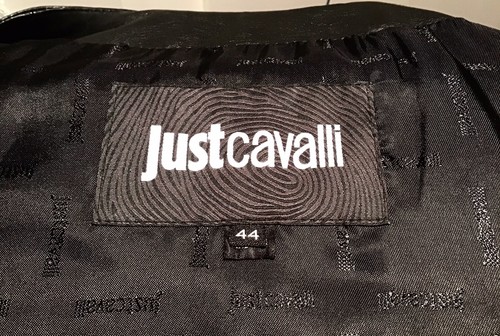 CHAQUETA MOTO DE CUERO JUST CAVALLI - NEGRA/IMPRESIÓN LEOPARDO - CREMALLERA FRONTAL - IT 44-US 4-6 NUEVA CON ETIQUETAS - Imagen 9 de 12