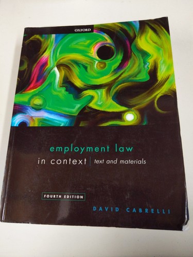 Employment Law in Context by David Cabrelli (Paperback, 2020)