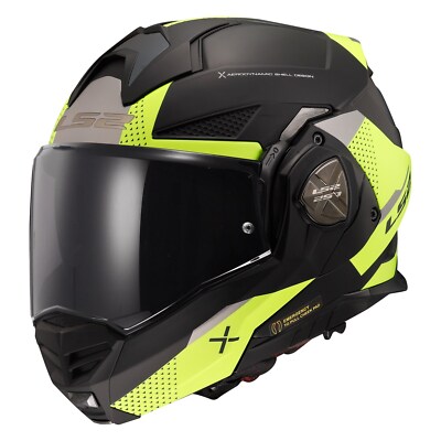 LS2 FF901 Advant X Oblivion Klapphelm (Schwarzmatt/Neongelb) Gr: XL (61)
