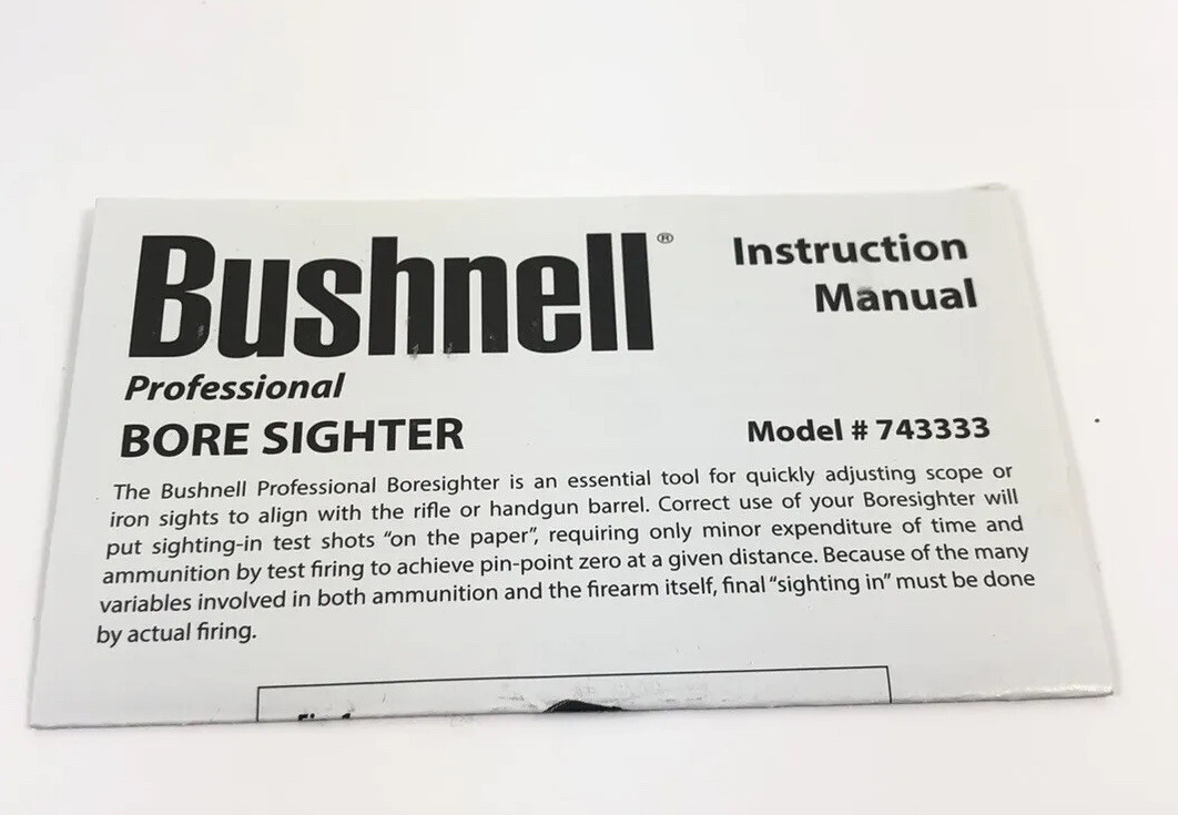 Bushnell Bore Sighter Kit With Case and Arbors Sight Adjust 743333 OX
