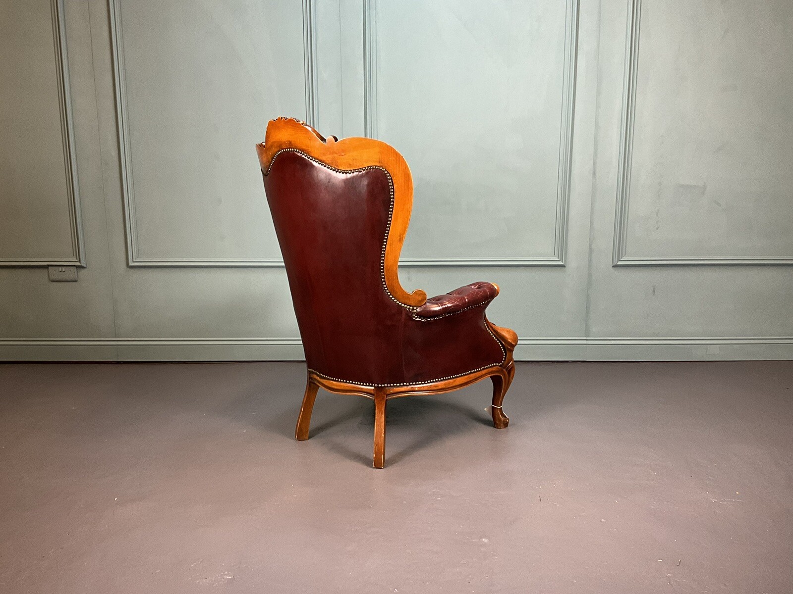 Red Leather Antique Chair eBay