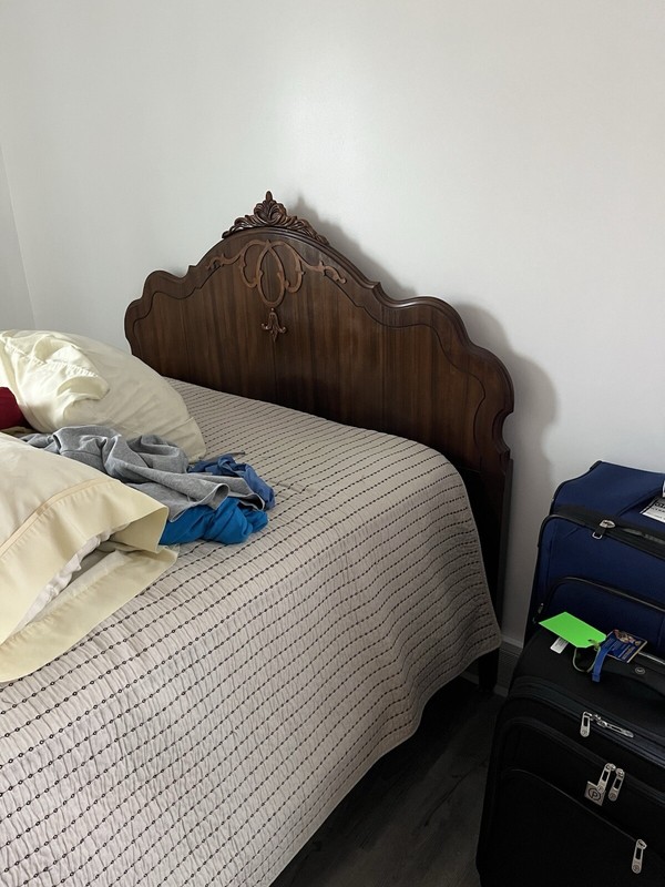 Estate Vintage Queen Bedroom Set Dresser, Mirror, Head And Base Board.