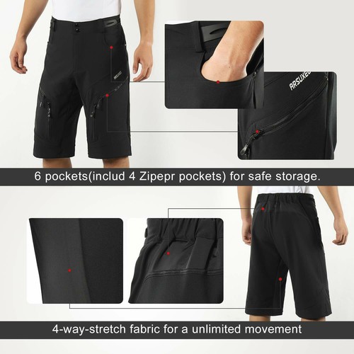 6 Colors Men Mountain Bike Bicycle MTB Riding Road Shorts Cycling Short Pants - Picture 32 of 60