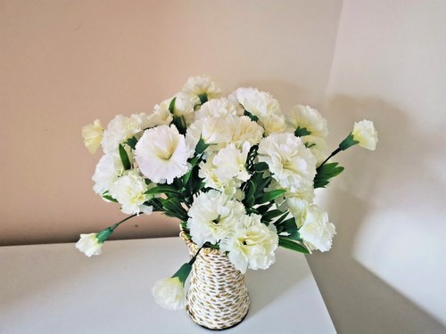 Artificial Carnation Fake Flower Bush Bouquet Home Wedding decor - Picture 8 of 9