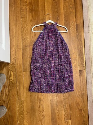 ZARA WOMAN NWT FW23 MULTICOLOR TEXTURED HALTER PINAFORE