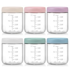 6-Pack Overnight Oats Containers with Lids, 16 OZ Wide Mouth Glass ... Fast Ship