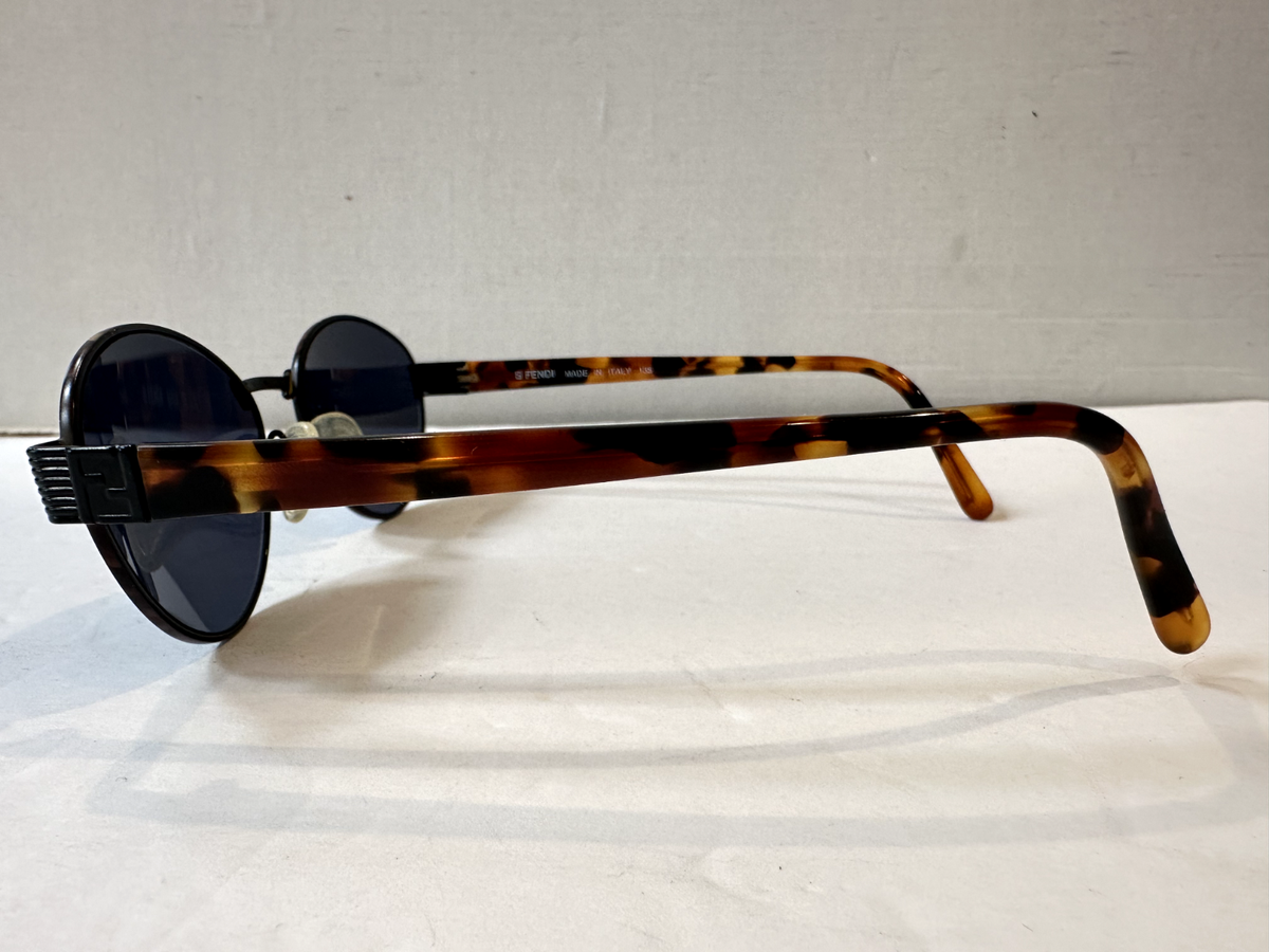 フェンディ ビンテージ サングラス  FS110 EBONY 135 ブラック Vintage Fendi FS 135 Black Havana Tortoise Sunglasses 54 18