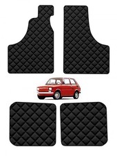 Vorder- und Rückseitige Fußmatten aus Schwarzem Ecopelle für FIAT 126 1972-2000