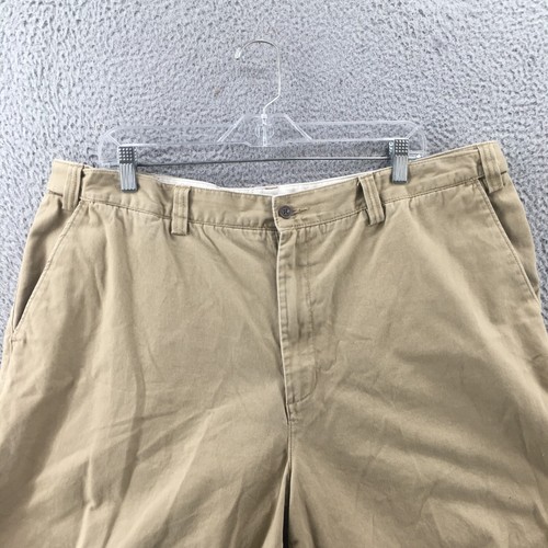 Geoffrey Beene Chino Shorts Mens 42 (actual 39x8) Beige Cotton High Rise Zip Fly - Picture 2 of 17