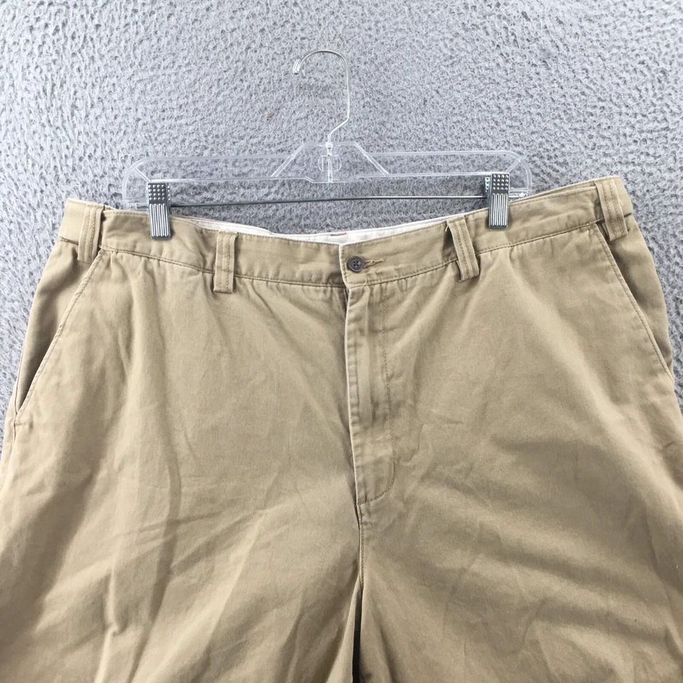 Pantalones Cortos Chinos Geoffrey Beene Para Hombre 42 (real 39x8) Beige Algodón tiro alto Cremallera Mosca Foto 2 de 4
