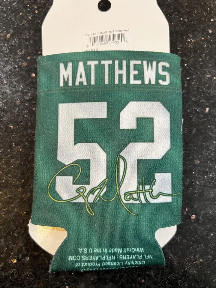 Green Bay Packers NFL retro jugador Matthews lata enfriador koozie 12 oz Foto 2 de 2