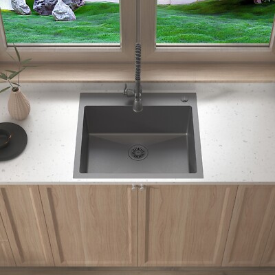 Sinber 25''Drop In Single Bowl Kitchen Sink with 304 Stainless Steel HT2522S-BE