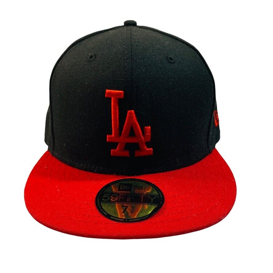 Los Angeles Dodgers New Era 59Fifty red and black fitted hat cap 7 