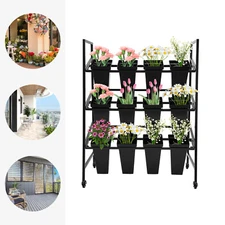 Flower Display Stand, 3-tier Flower Holder, Flower Display Stand with 12 Pieces