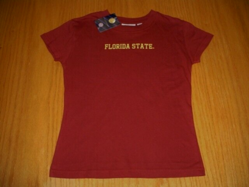New with tag Florida State Seminoles Red Cotton T-Shirt Girls size Small - Afbeelding 1 van 2