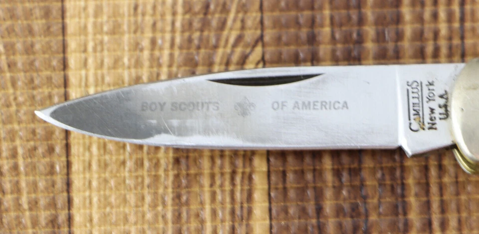 Navaja de bolsillo plegable Camillus NY USA BSA RP .222 REM MAG con carcasa de una sola hoja Foto 4 de 4