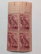 US Scott # 1268, Dante Alighieri, Plate Block of (4) 1965 5¢ Stamps, MNH