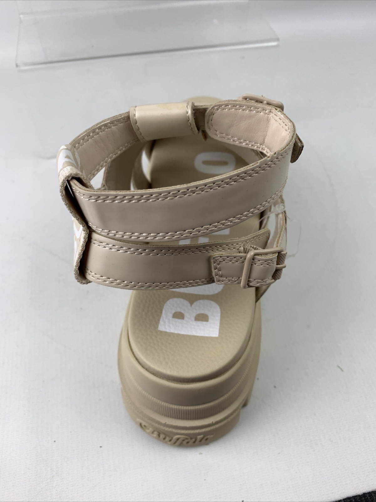 BUFFALO Women's Chunky Sandals Shoes Size UK8 Cream Buckle Gladiator