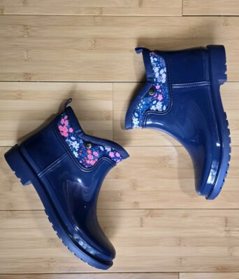 Easy Spirit Martha Stewart Sprinkle Rain Wet Ankle Boots Blue Size M 
